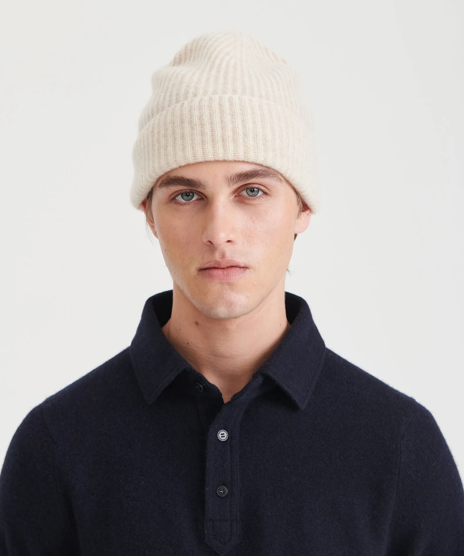 Signature Cashmere Ribbed Beanie