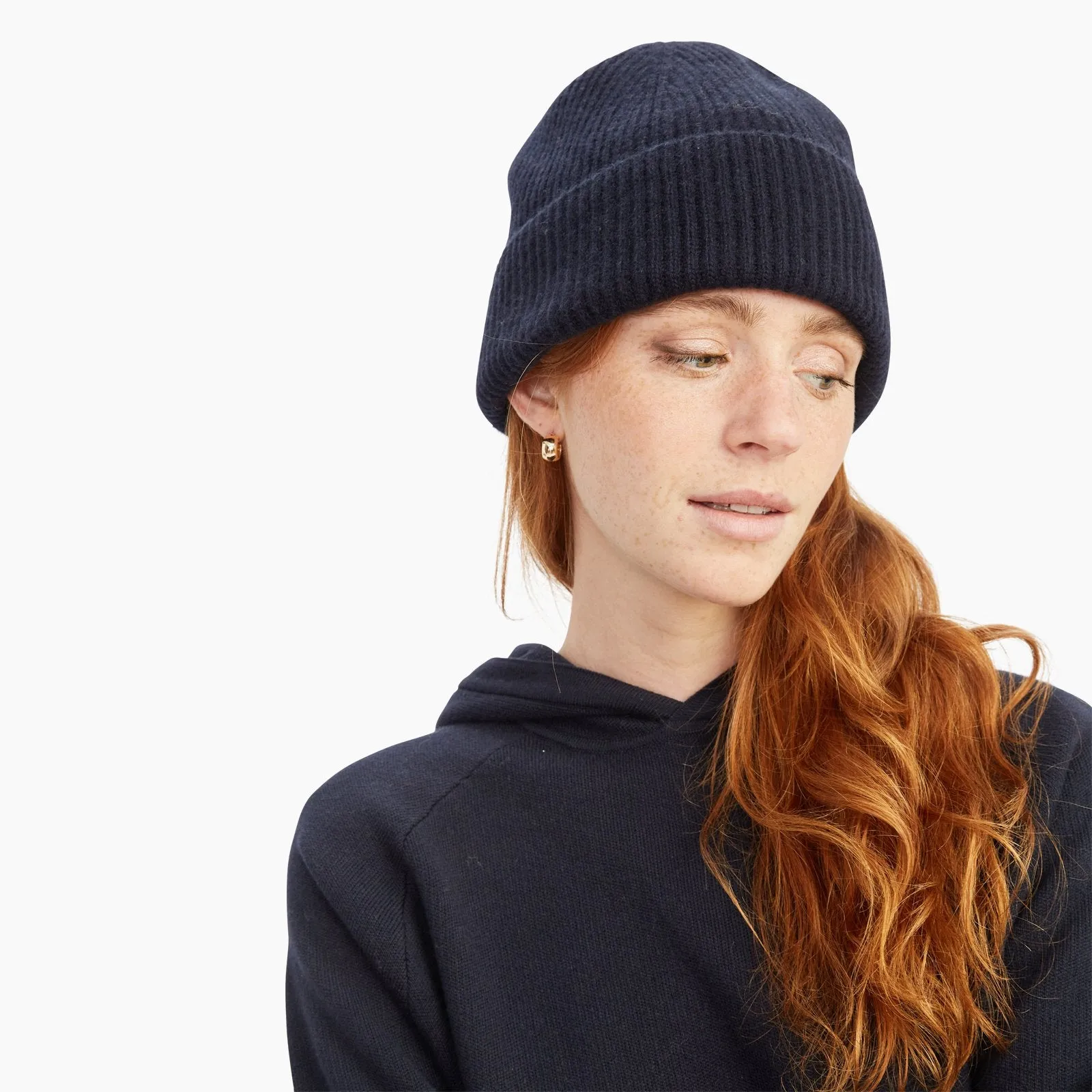 Signature Cashmere Ribbed Beanie