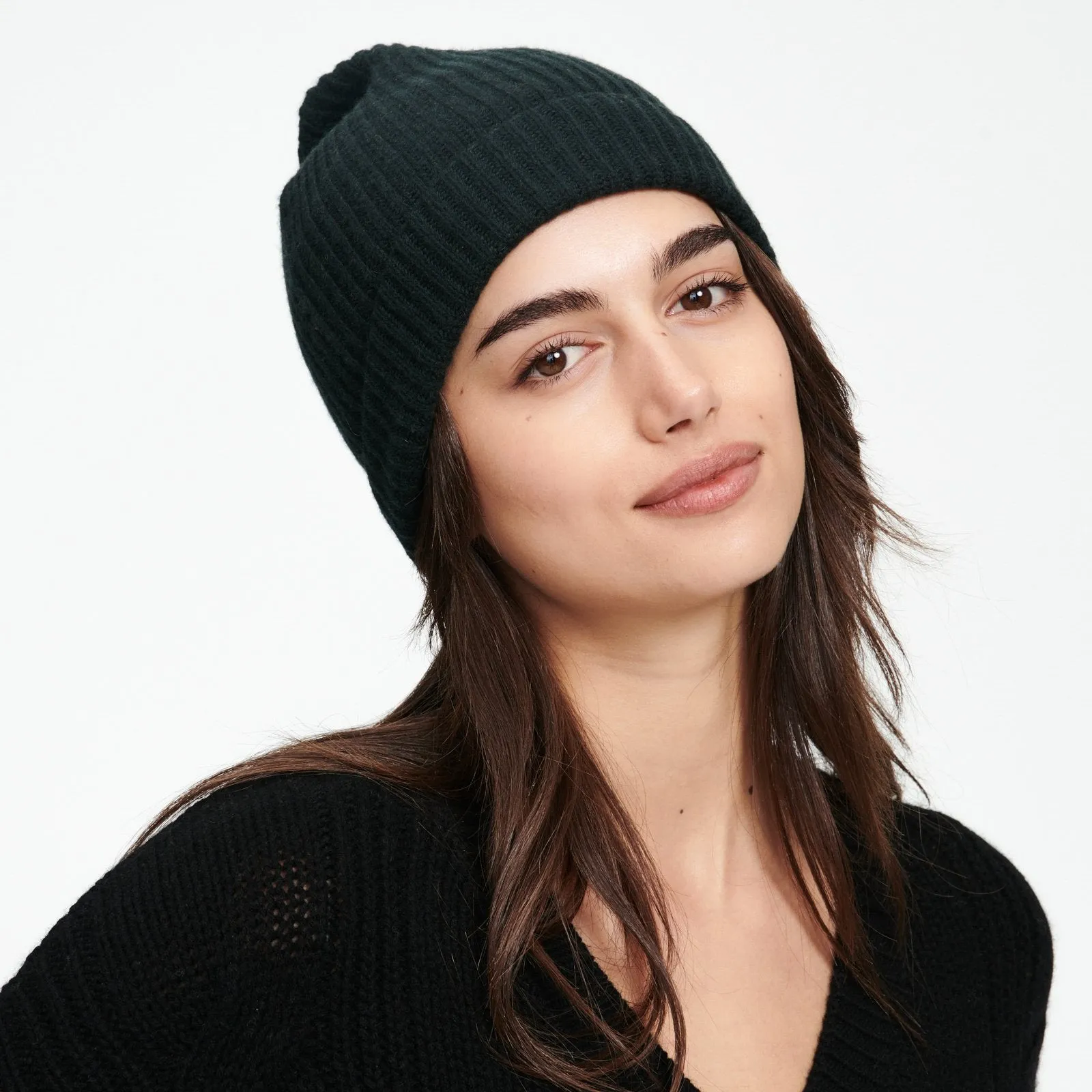 Signature Cashmere Ribbed Beanie