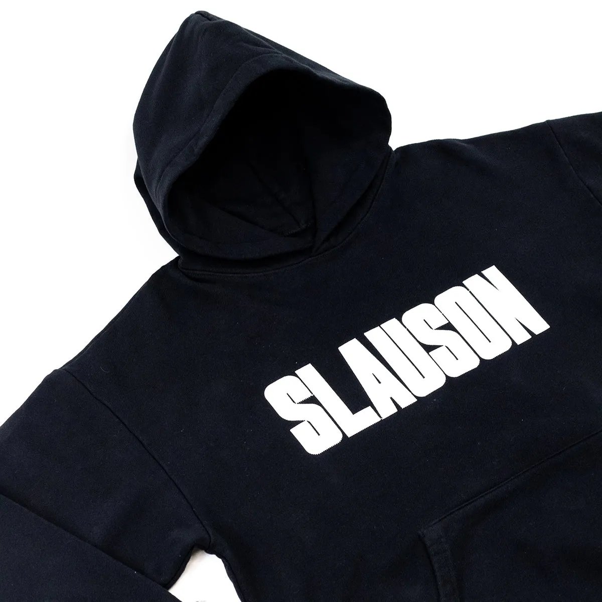 Slauson Block Print Hoodie - Black / White