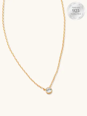 Solitaire Round Bezel Necklace