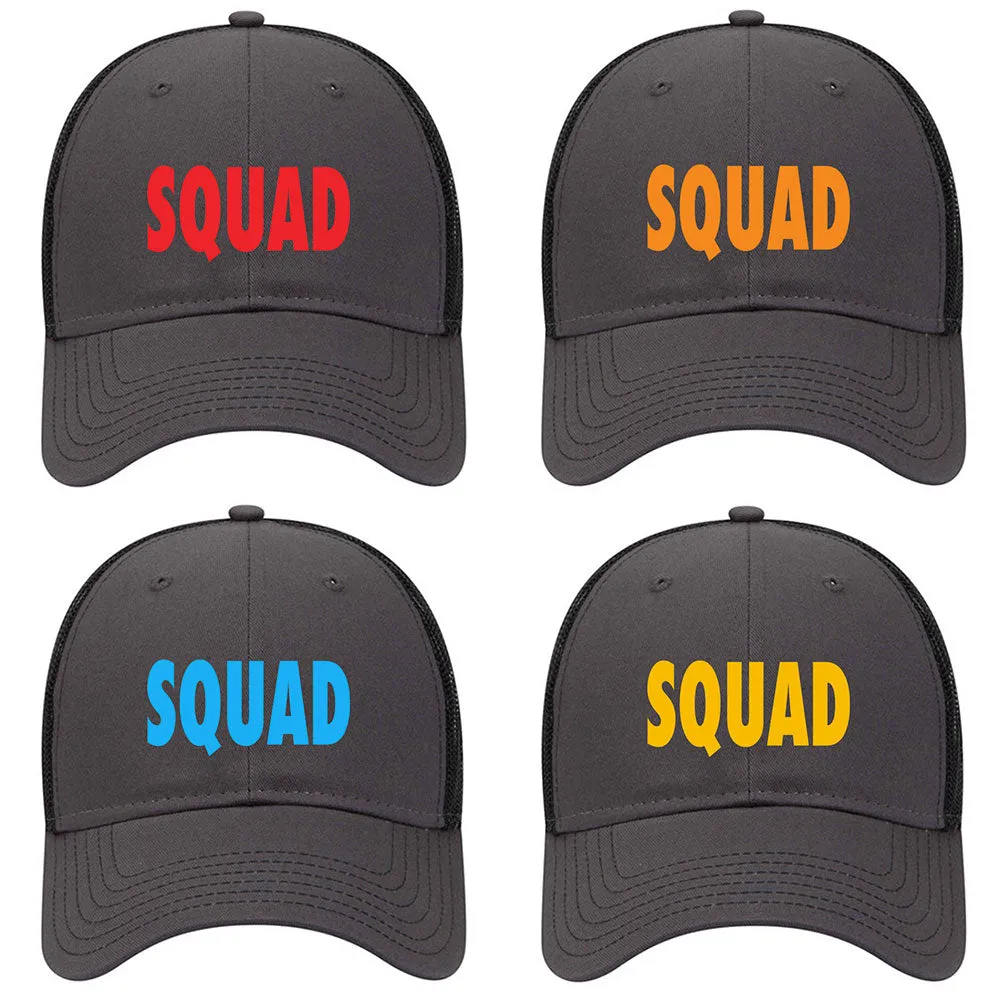 Squad Printed 6 Panel Low Profile Mesh Back Trucker Hat - Bachelorette Party