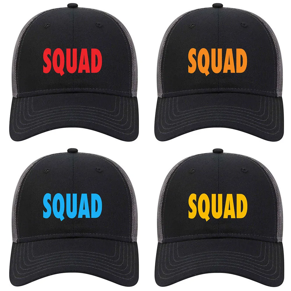 Squad Printed 6 Panel Low Profile Mesh Back Trucker Hat - Bachelorette Party