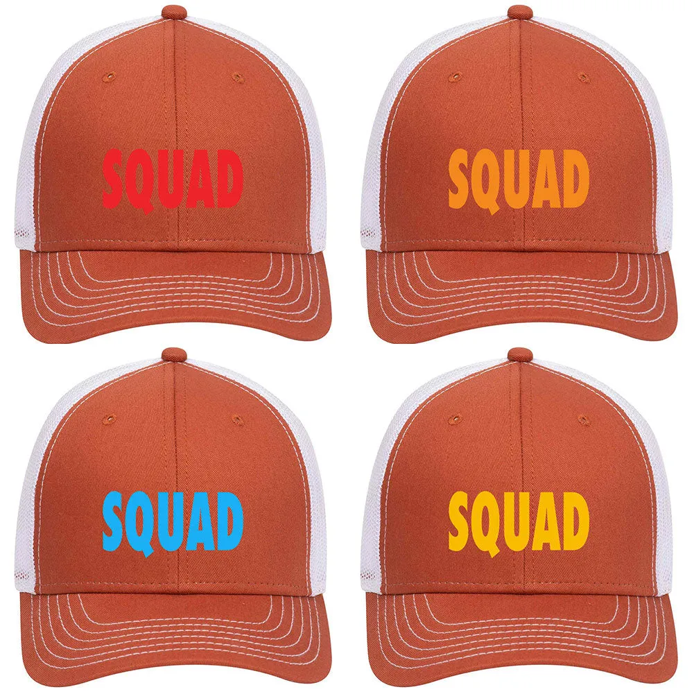 Squad Printed 6 Panel Low Profile Mesh Back Trucker Hat - Bachelorette Party