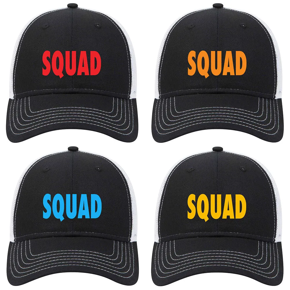 Squad Printed 6 Panel Low Profile Mesh Back Trucker Hat - Bachelorette Party