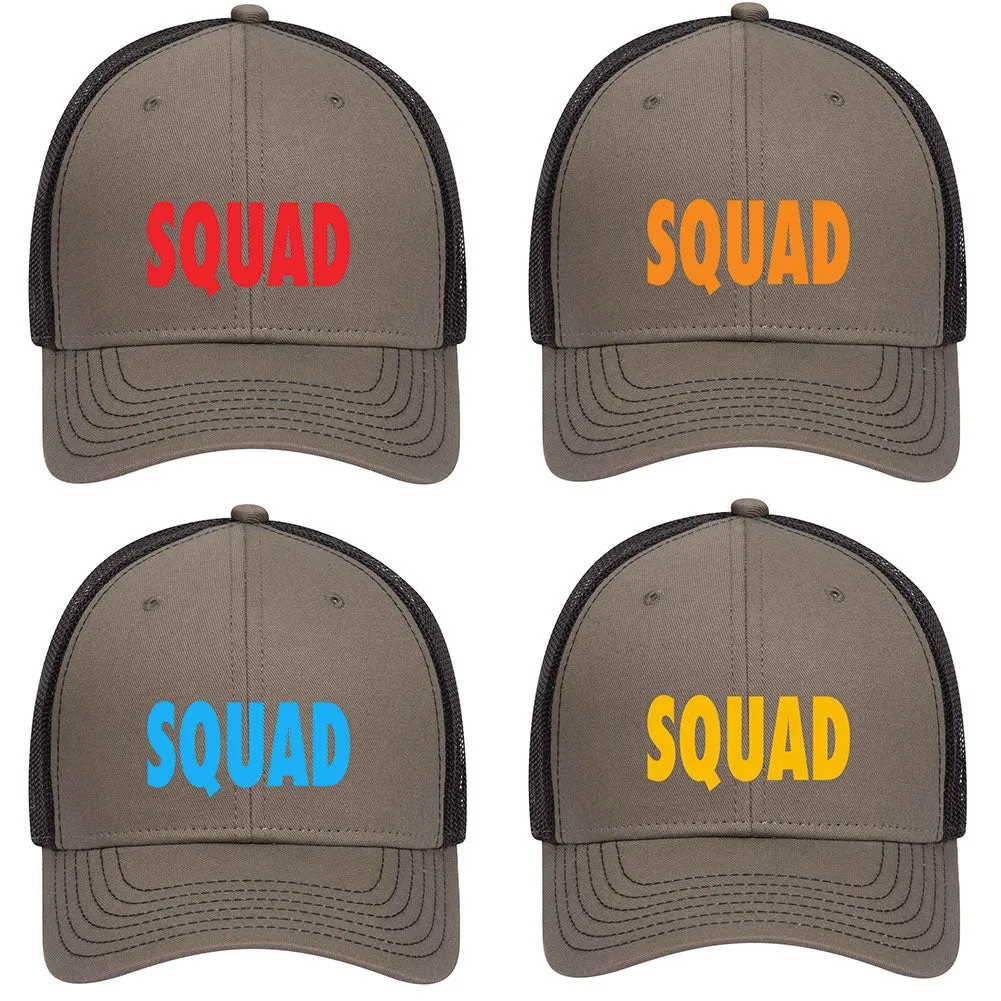 Squad Printed 6 Panel Low Profile Mesh Back Trucker Hat - Bachelorette Party