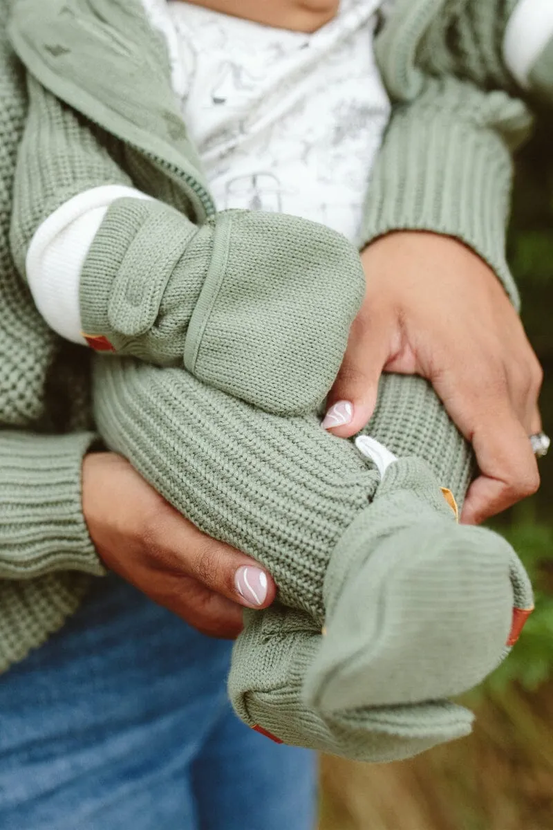 Stay-On Scratch Mittens - Khaki Knit