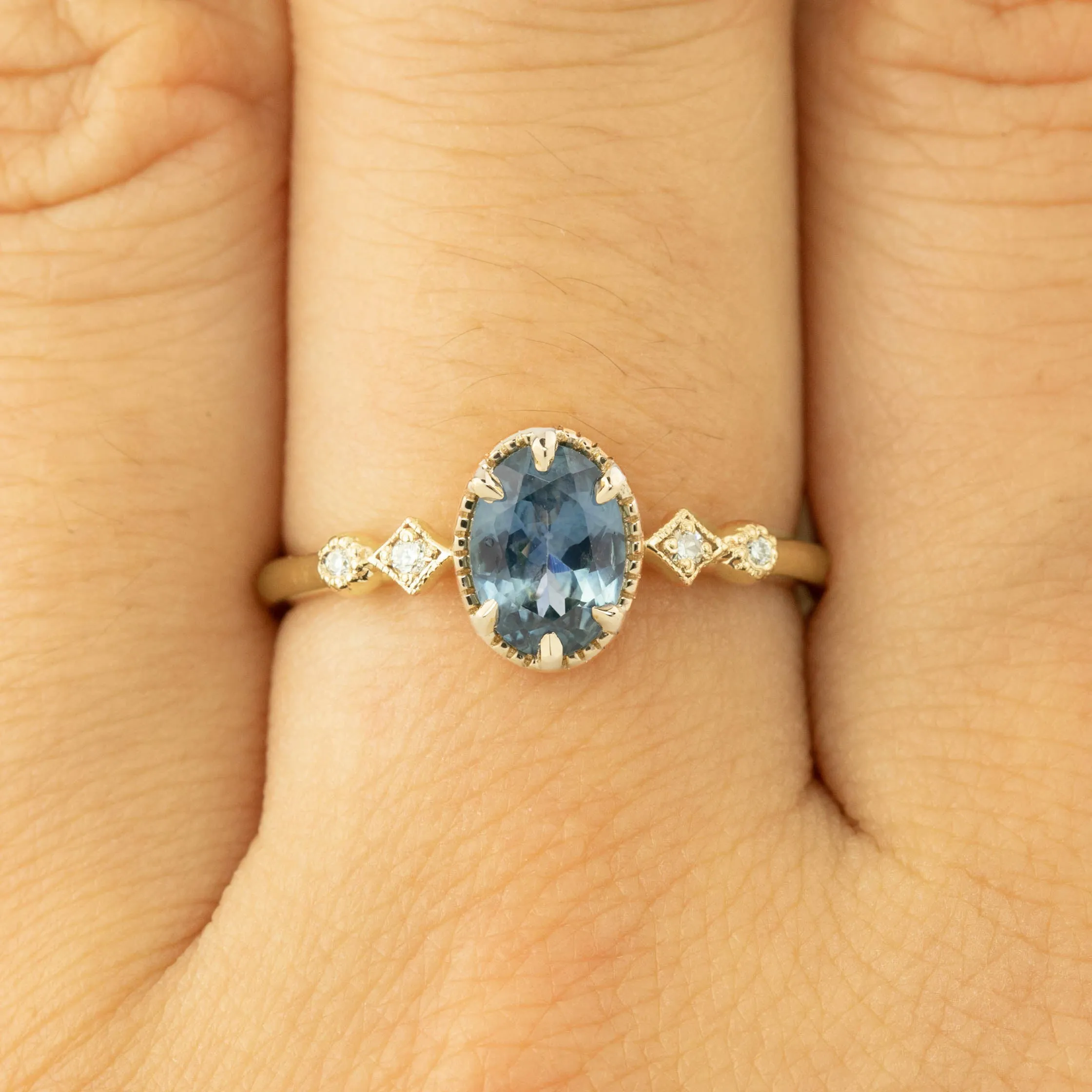 Stella Ring - 1ct Blue Montana Sapphire (One of a kind)