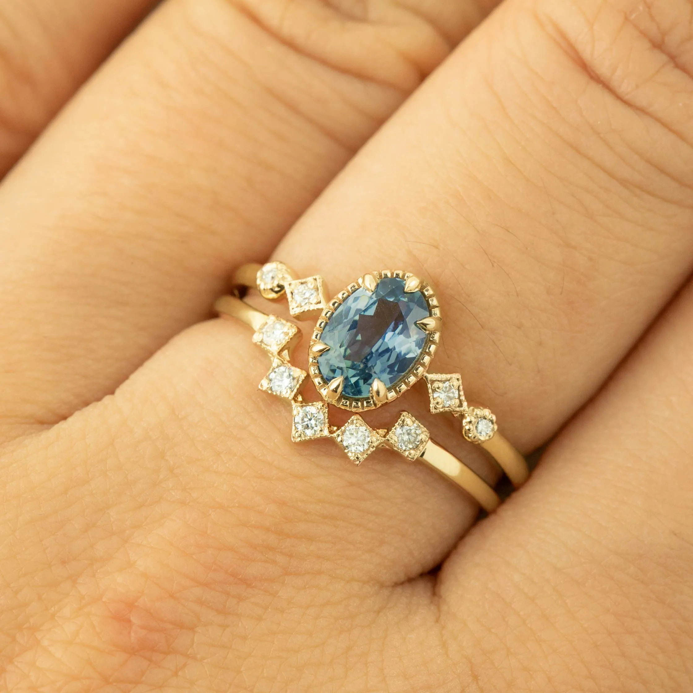 Stella Ring - 1ct Blue Montana Sapphire (One of a kind)