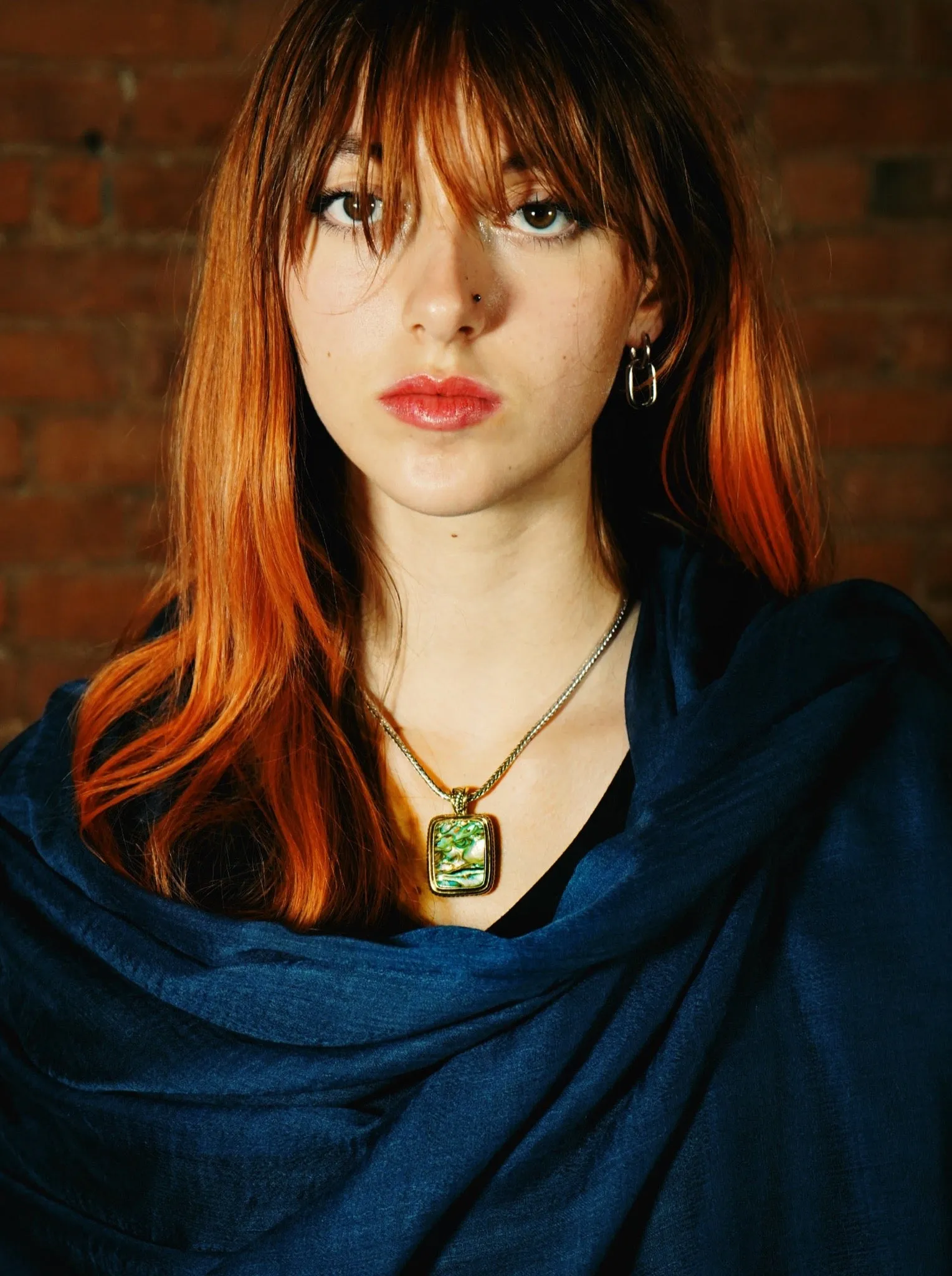 Stone necklace with Silver and Gold