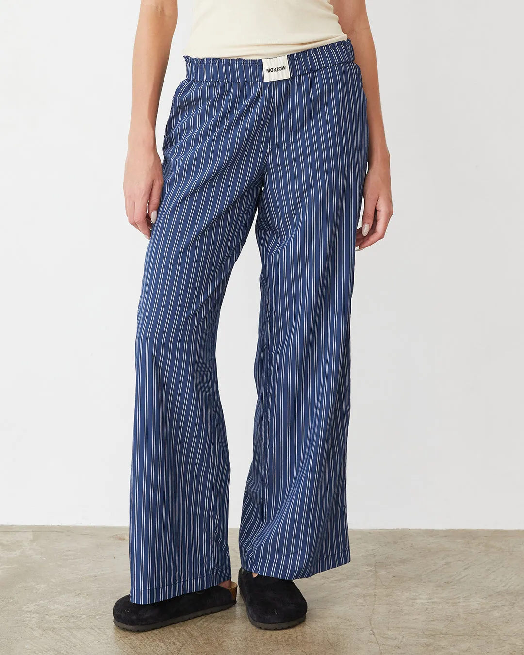 Stripe Poplin Boxer Pants