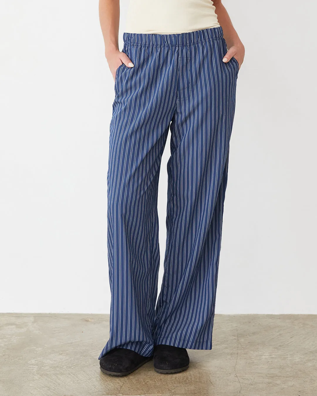 Stripe Poplin Boxer Pants