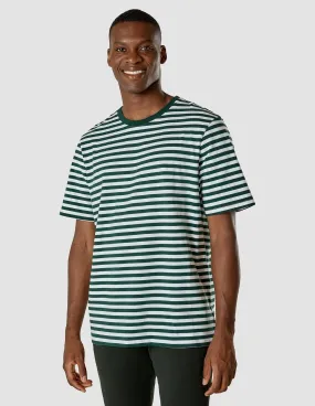 Striped Supima T-shirt Box Fit Forest Green