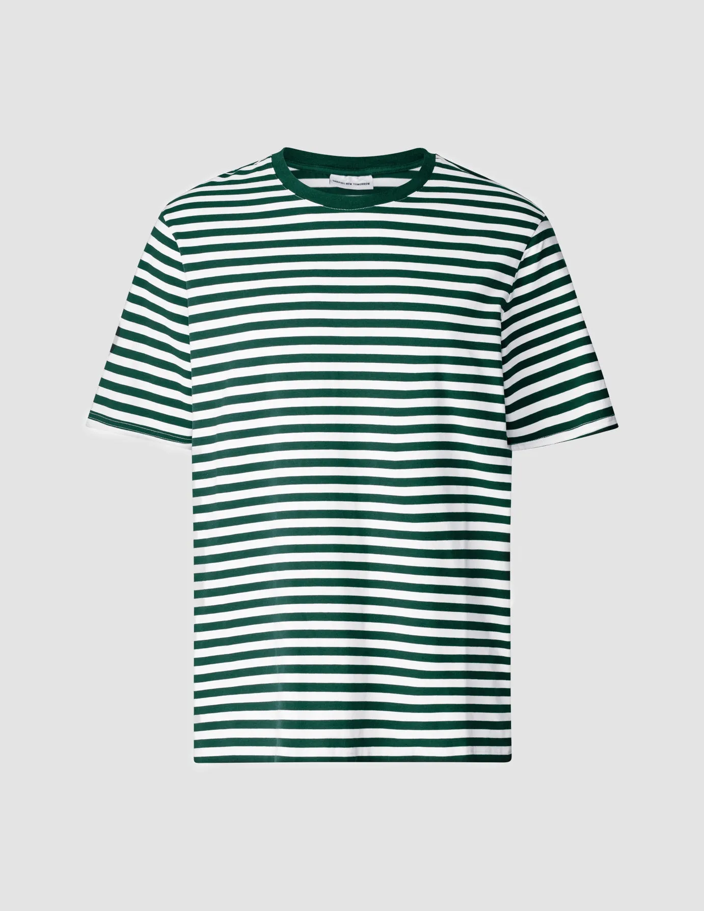 Striped Supima T-shirt Box Fit Forest Green