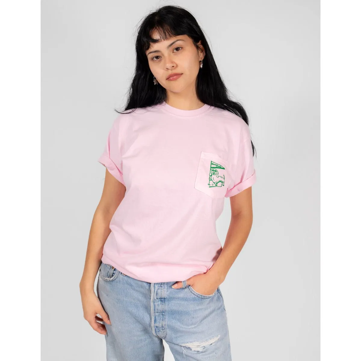 swingin’ wieners golf club unisex pocket tee | caddy pink