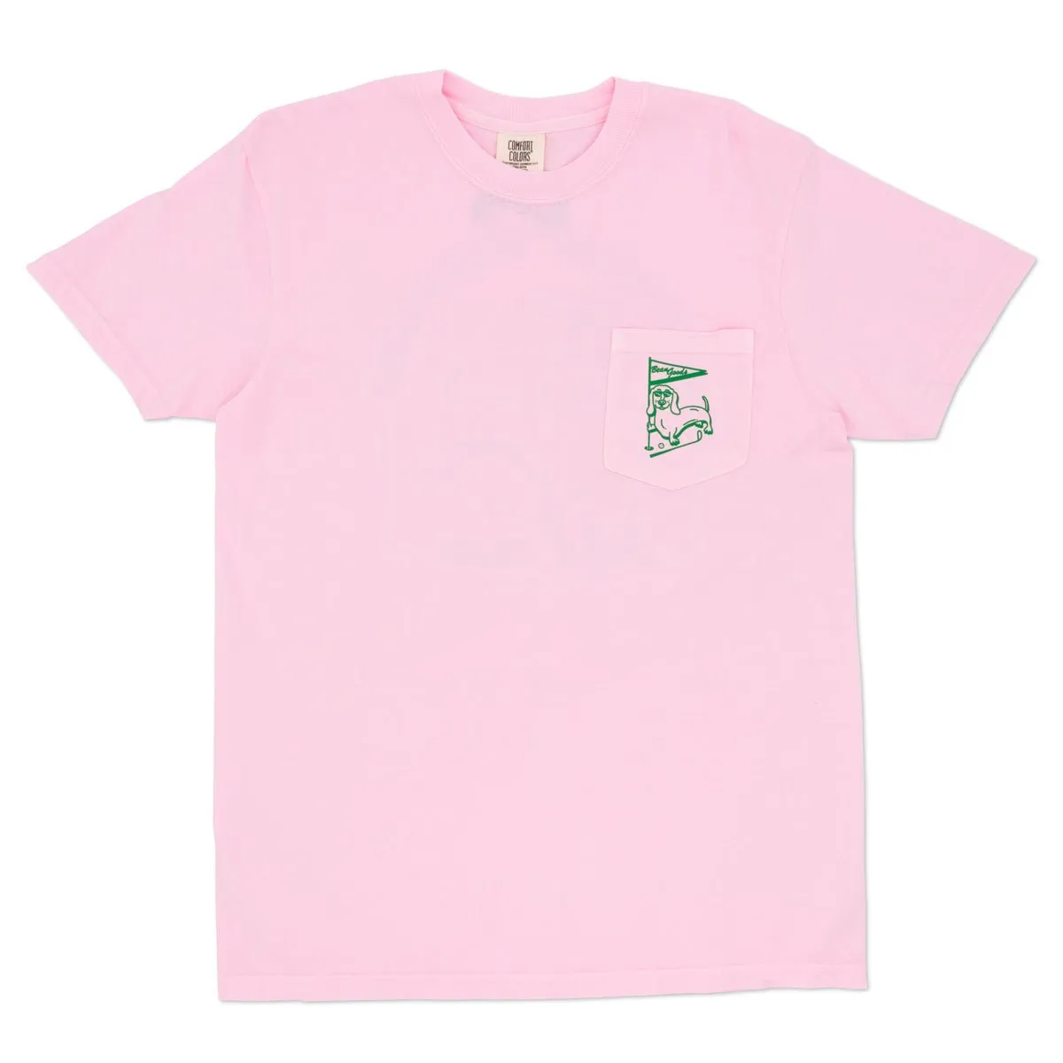 swingin’ wieners golf club unisex pocket tee | caddy pink