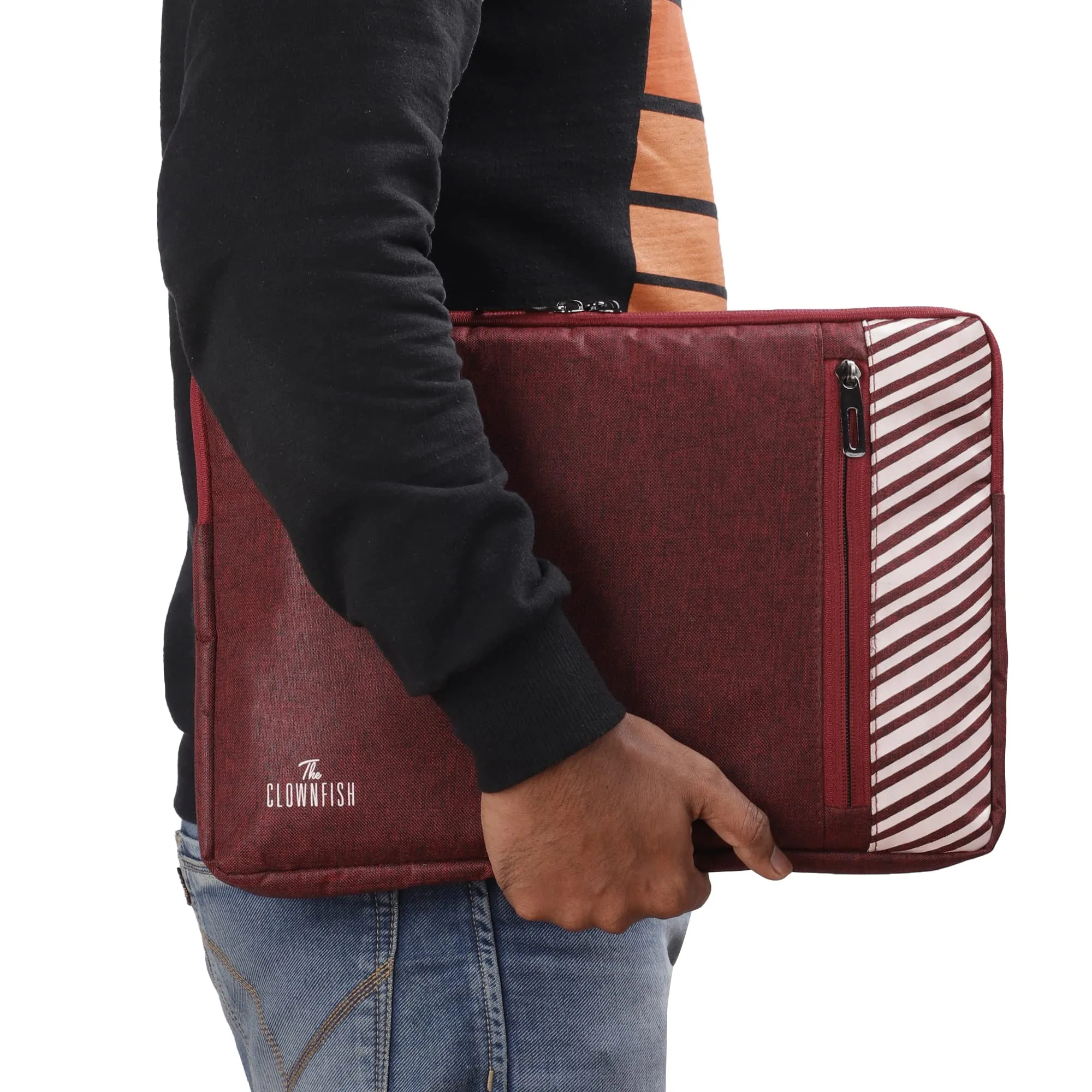 THE CLOWNFISH Algo Polyester Unisex 14 Inch Laptop Bag Tablet Case (Maroon)