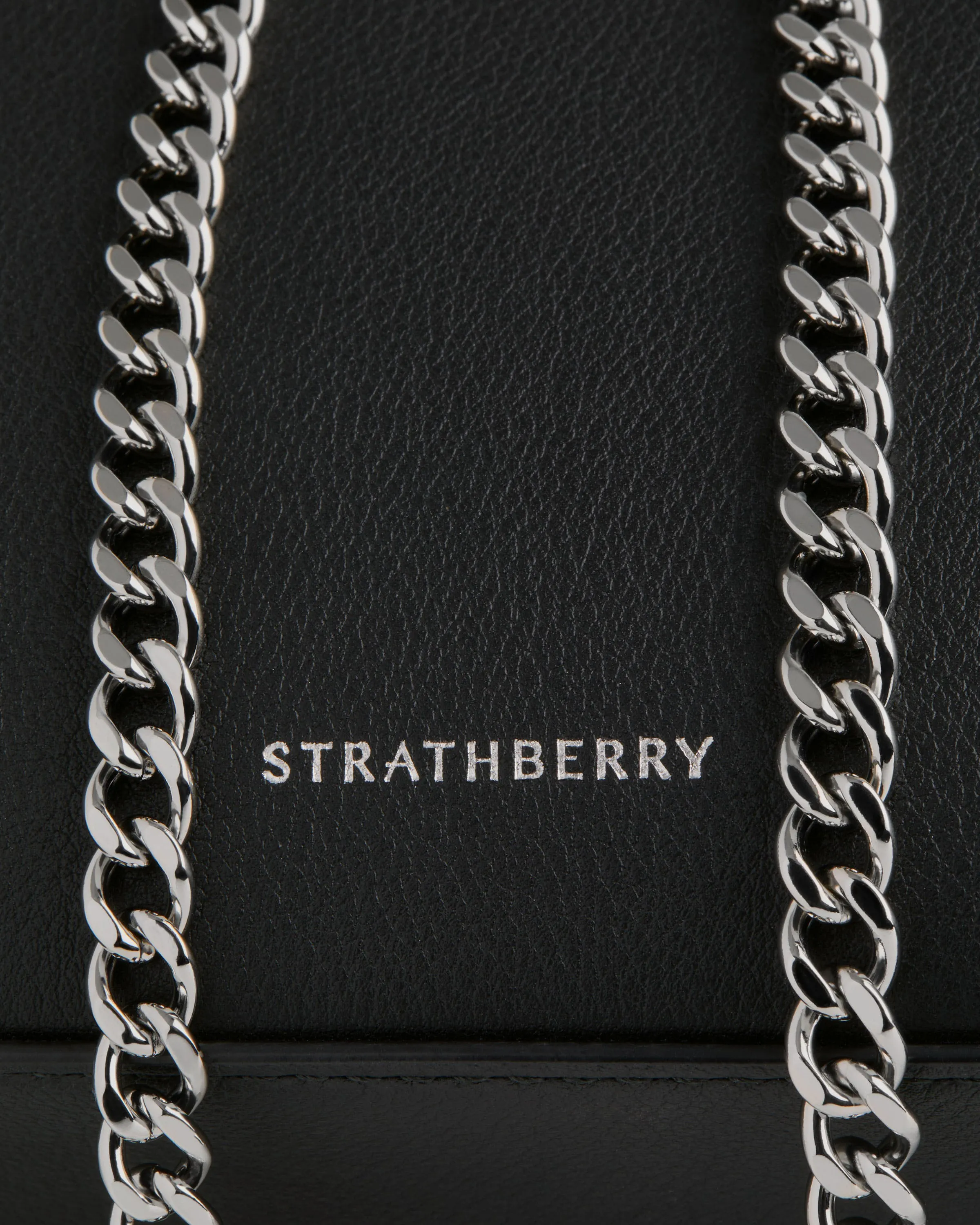 The Strathberry Mini Tote - Black with Silver Hardware