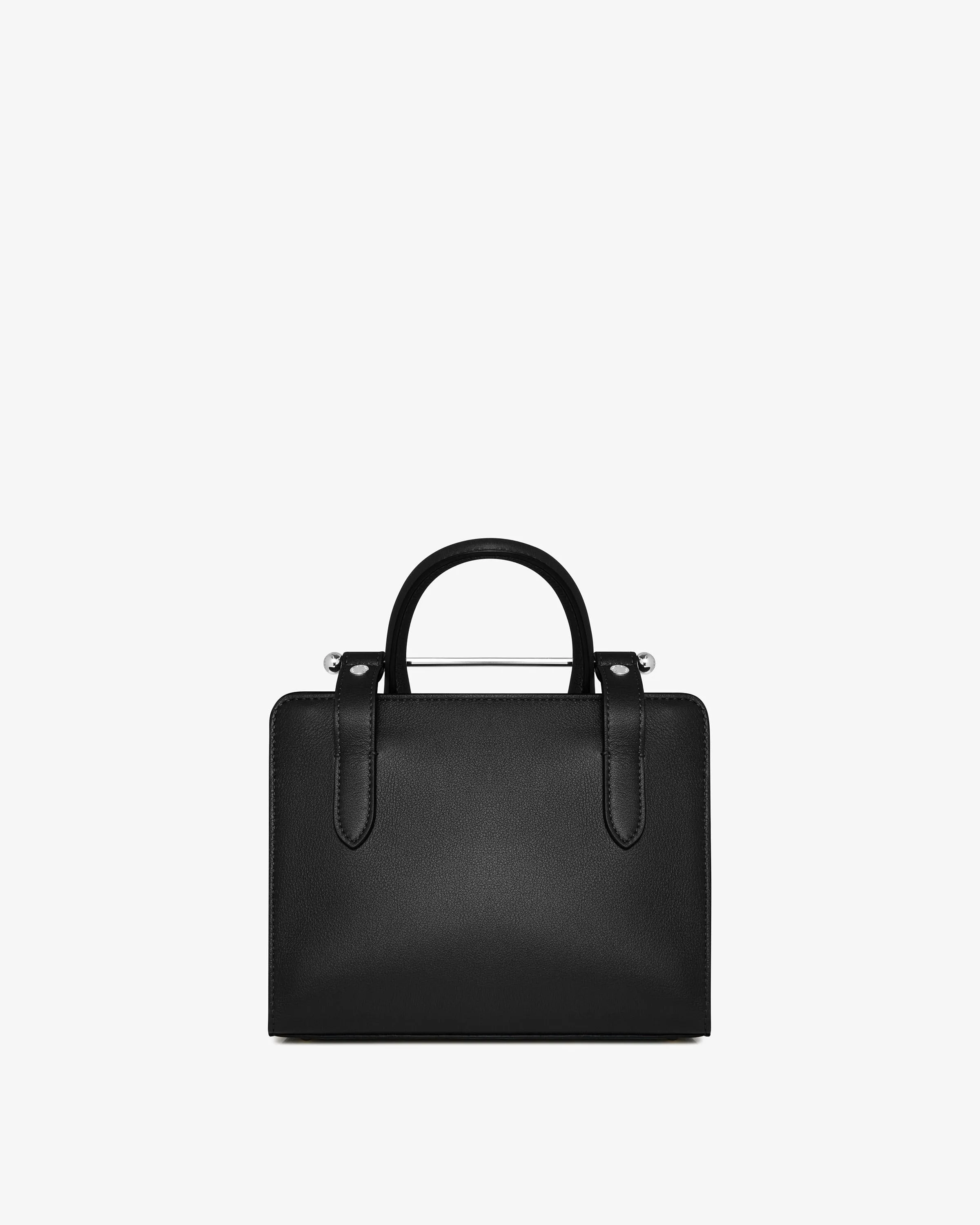 The Strathberry Mini Tote - Black with Silver Hardware