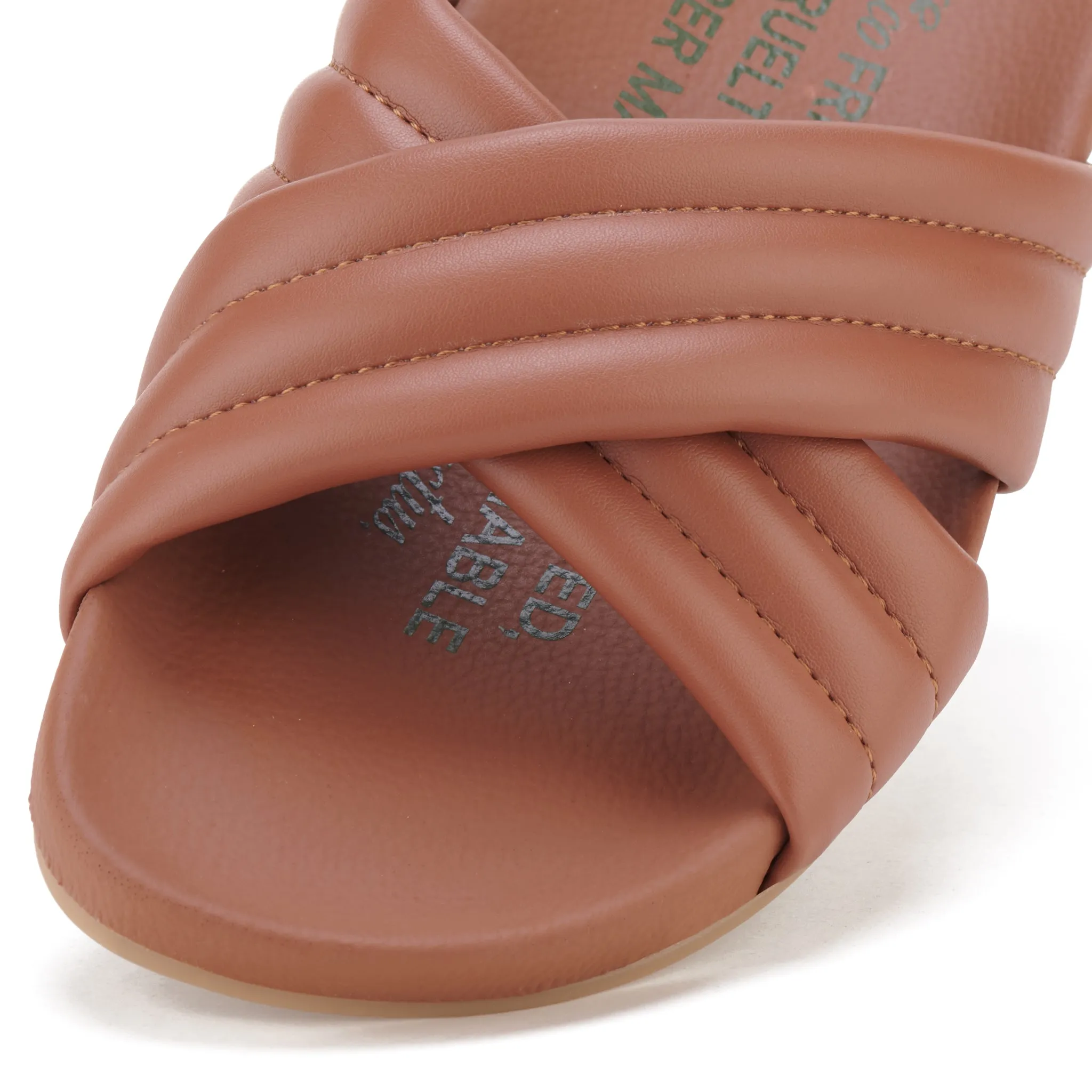 Tide Cross Padded Cactus Leather Brown