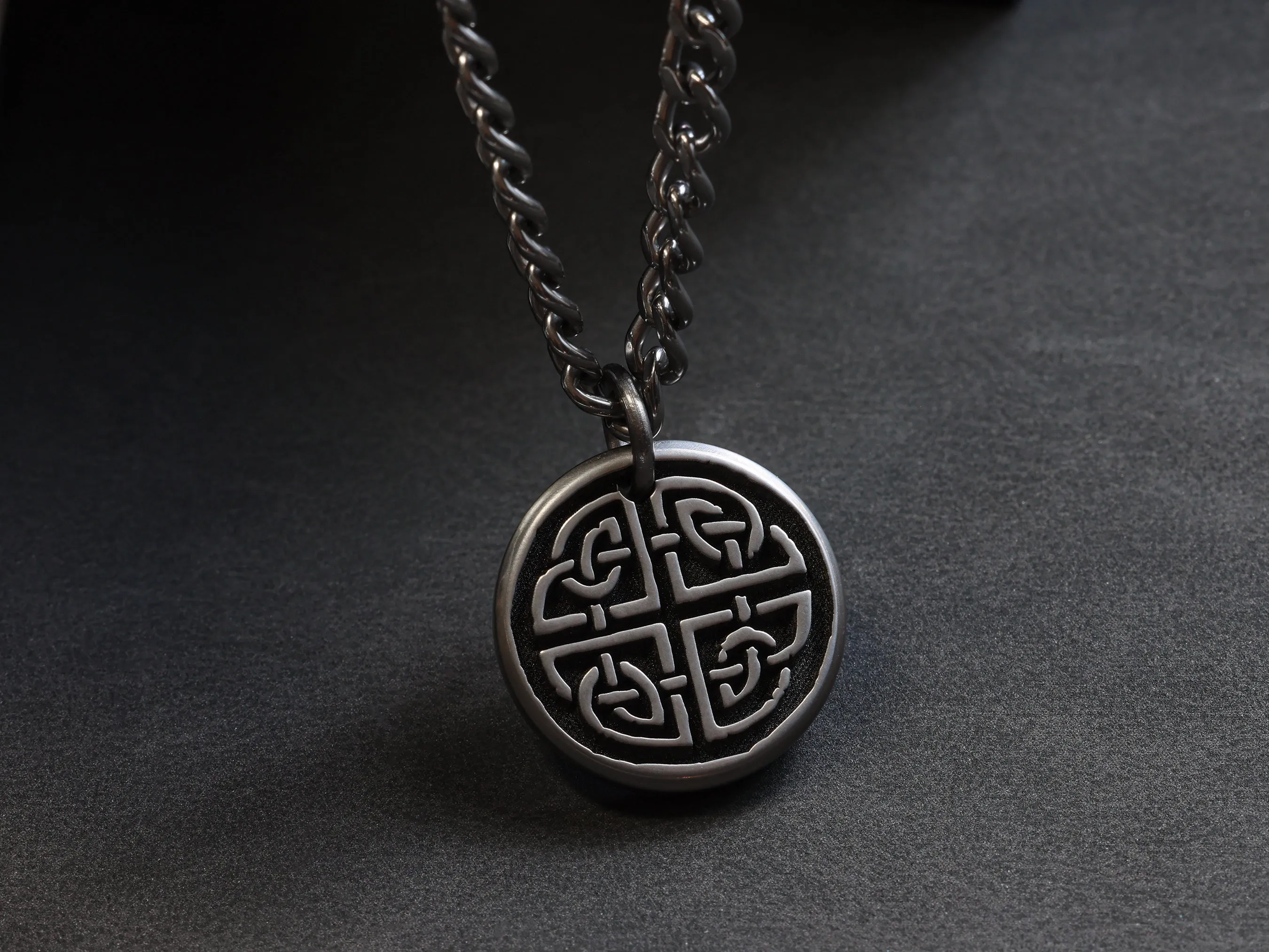 TITANIUM Custom Celtic Strength Knot Necklace