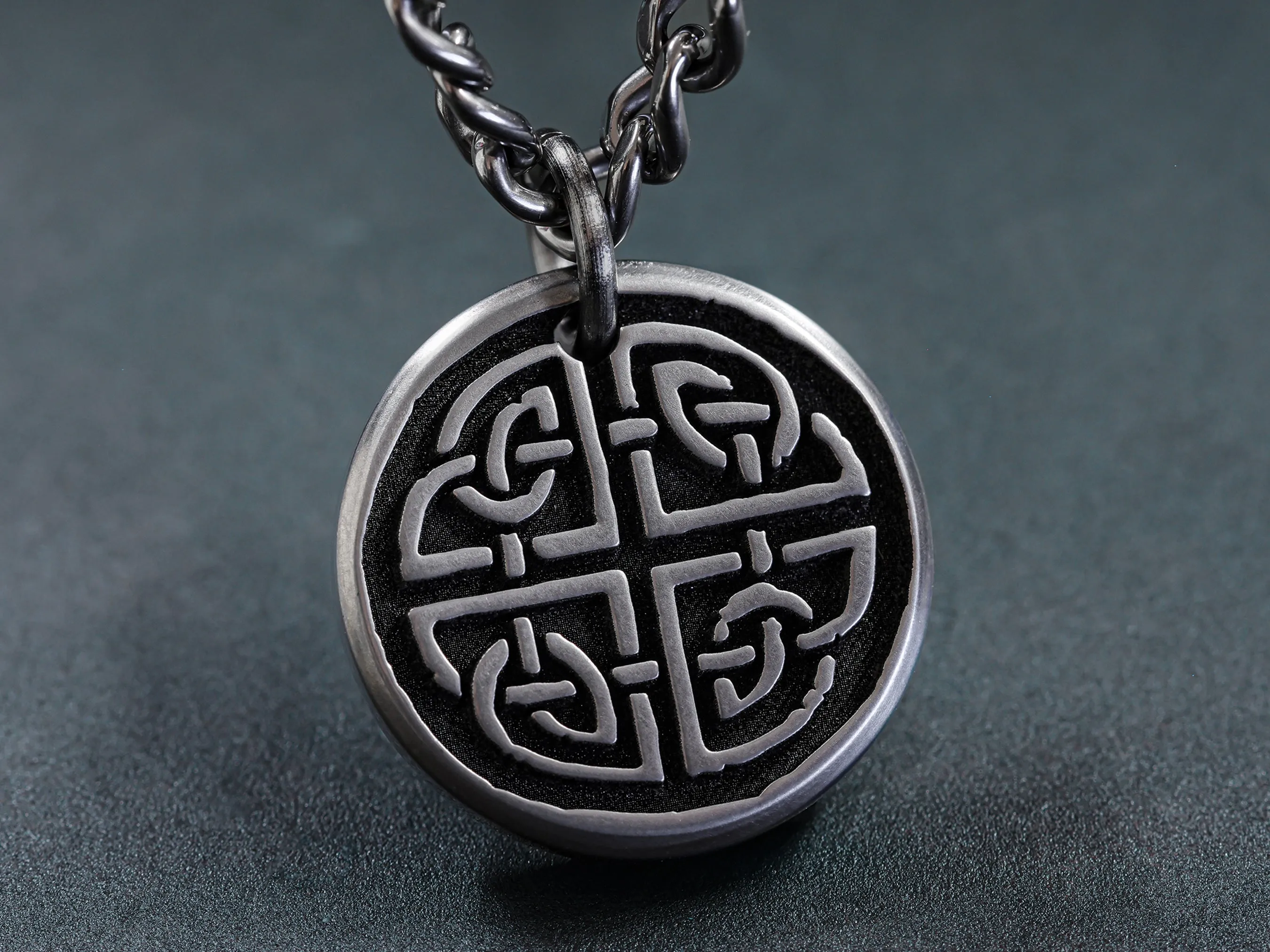 TITANIUM Custom Celtic Strength Knot Necklace