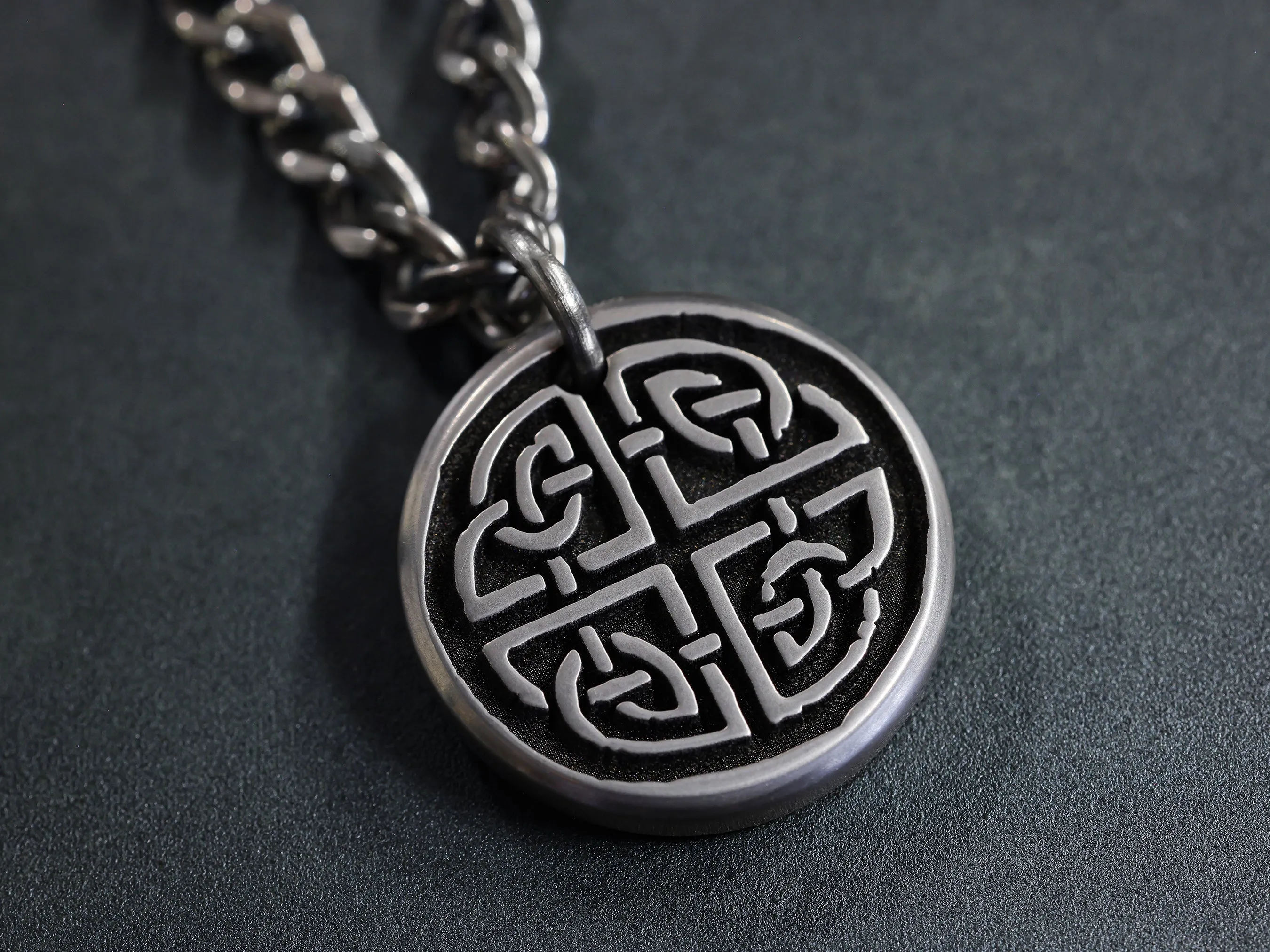 TITANIUM Custom Celtic Strength Knot Necklace