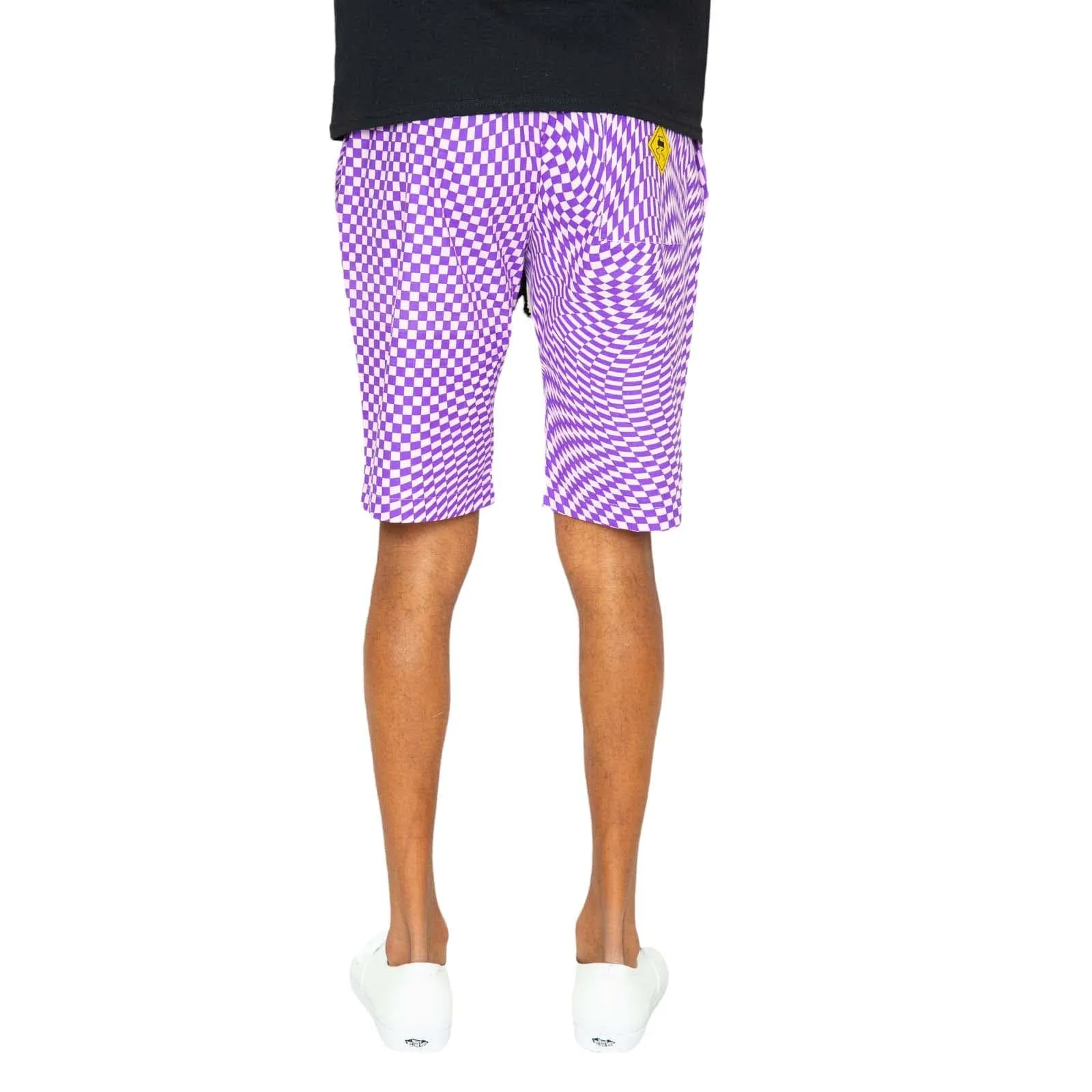 Trippy Check Shorts - Lilac & Purple