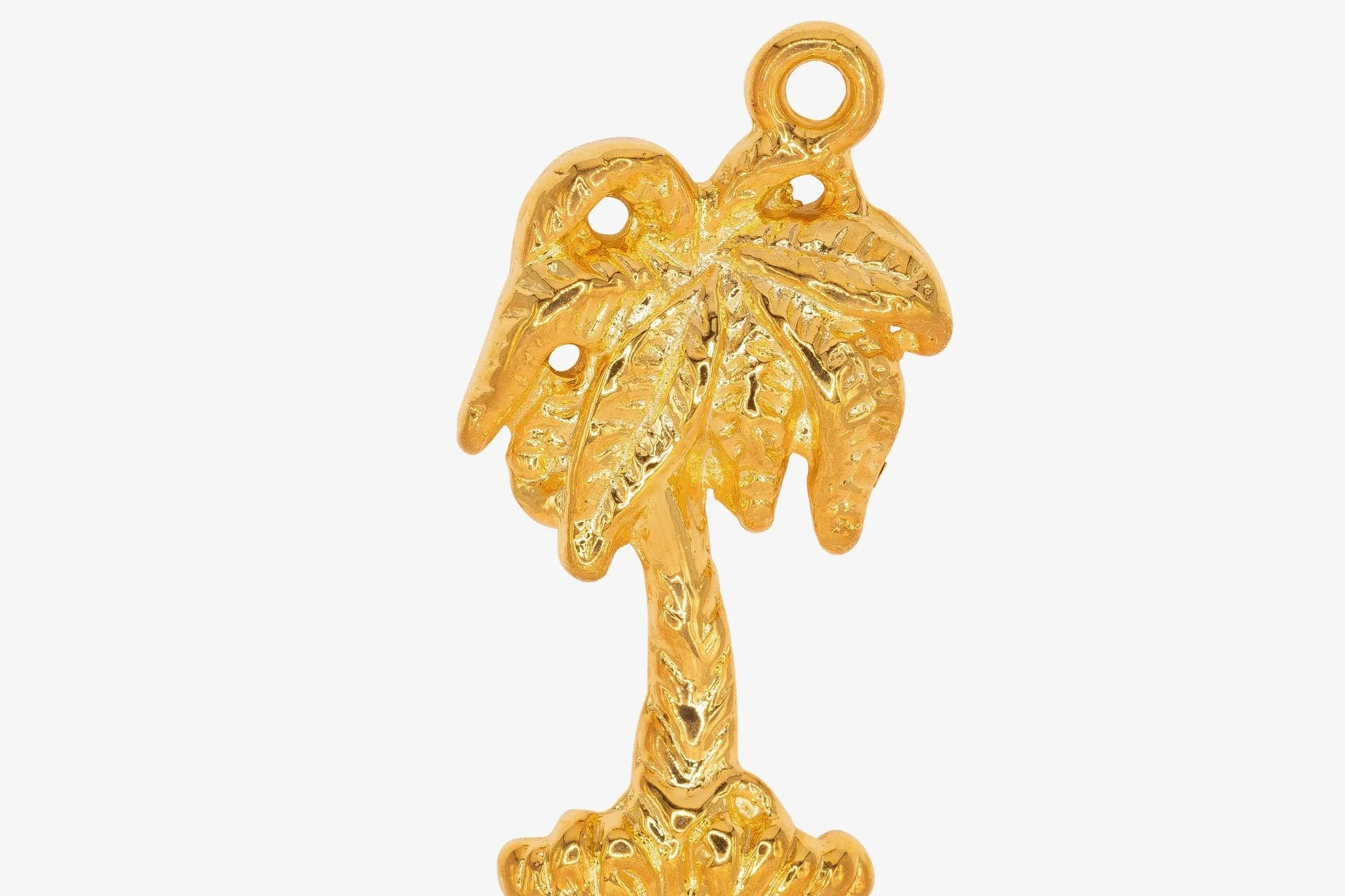 Tropical Palm Tree Charm Wholesale 14K Gold, Solid 14K Gold, G237