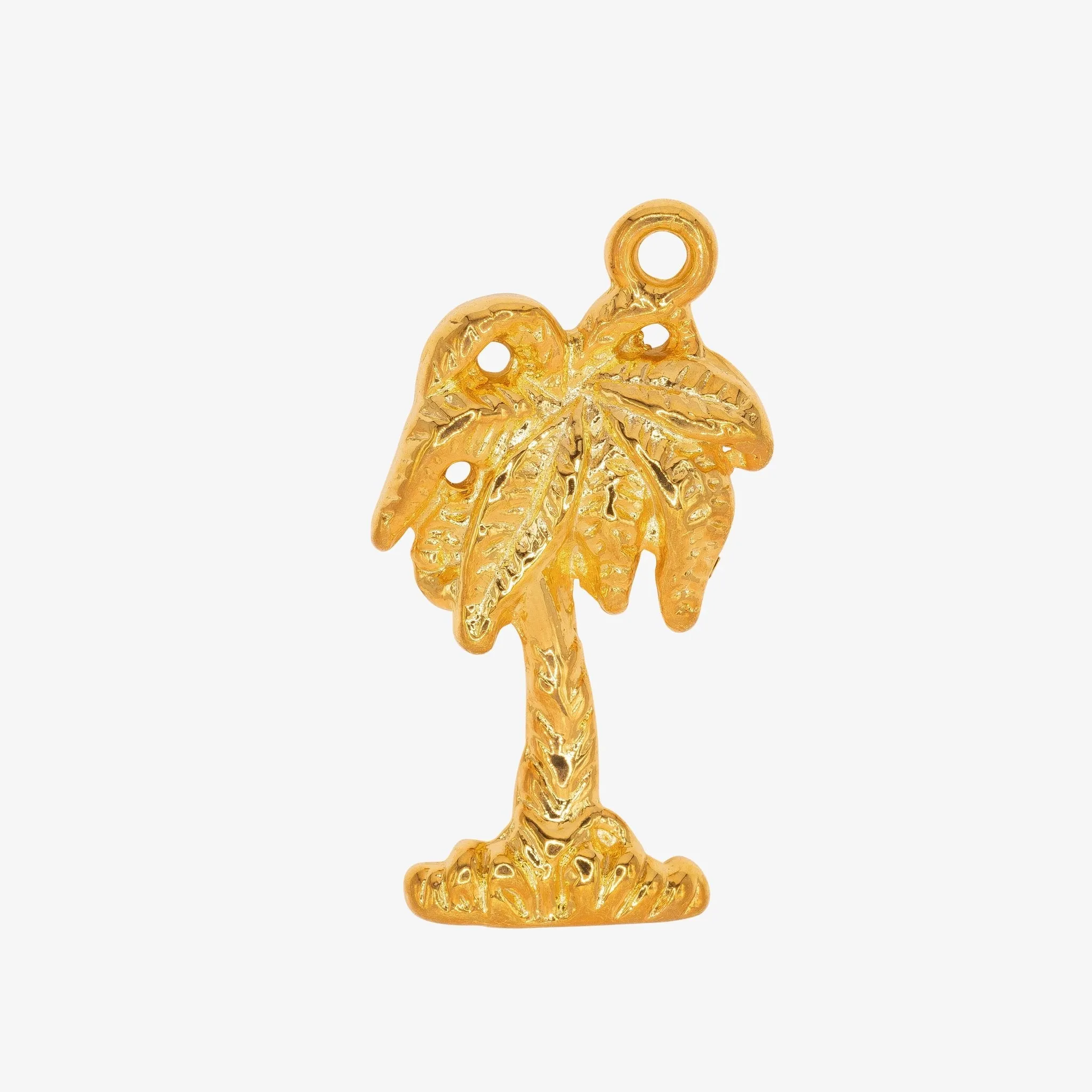 Tropical Palm Tree Charm Wholesale 14K Gold, Solid 14K Gold, G237