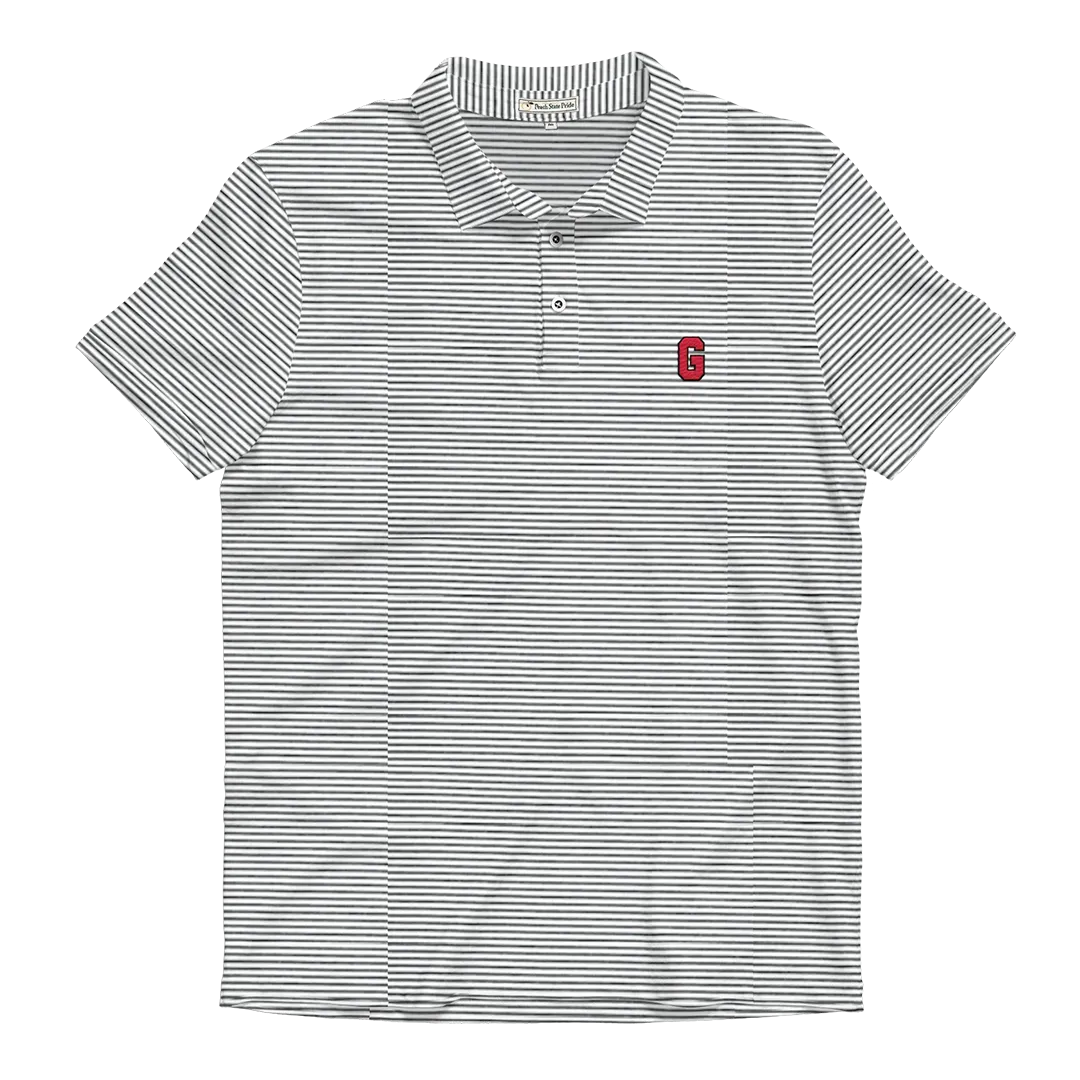 UGA Block G Charcoal & White Heathered Azalea Polo