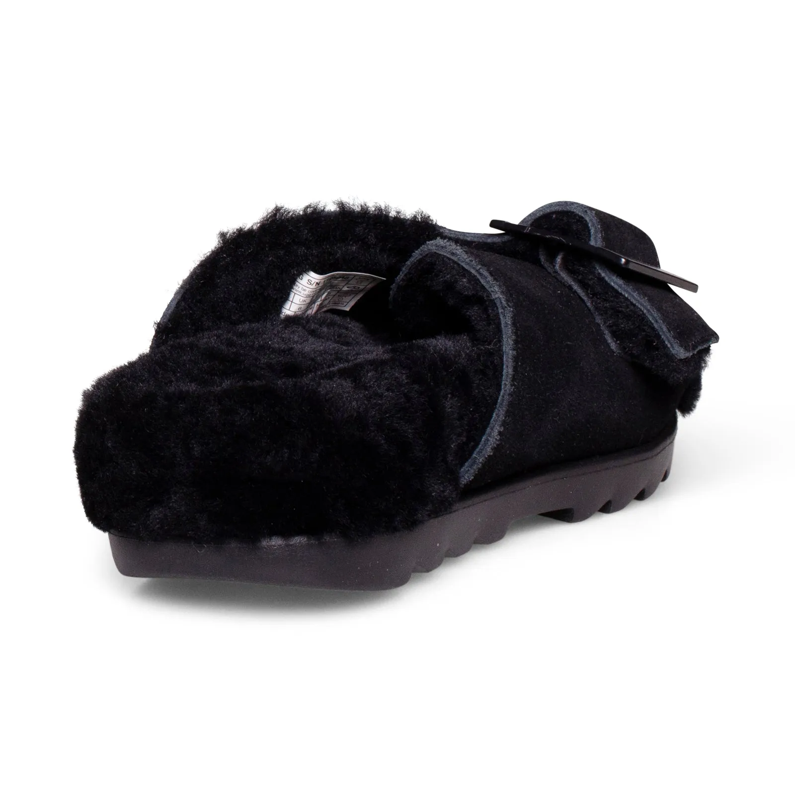 UGG Outslide Buckle Black Slippers - Women's