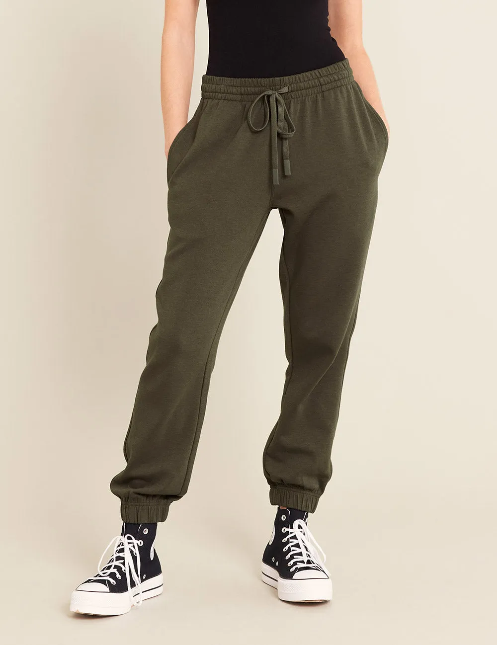 Unisex Cuffed Sweat Pants - Dark Olive