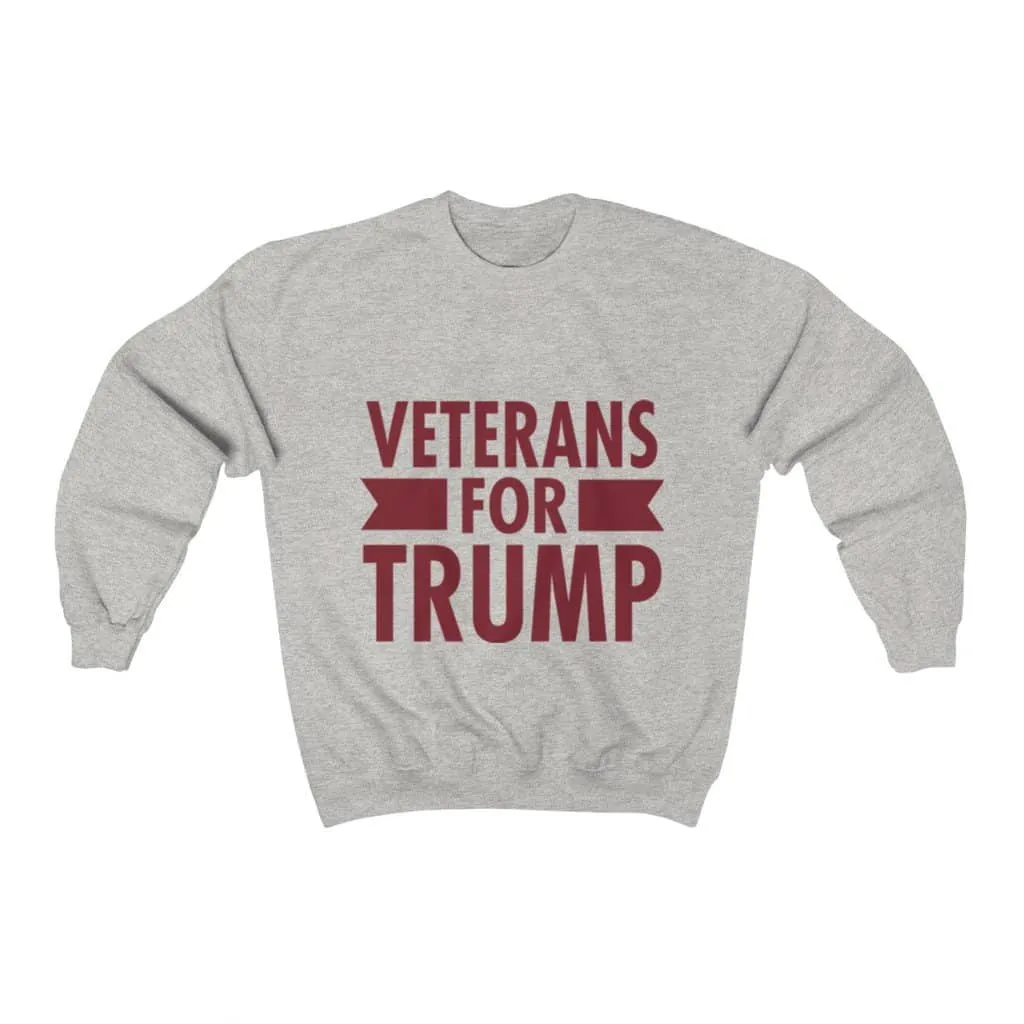 Veterans for Trump Crewneck Pullover Sweatshirt  8 oz.