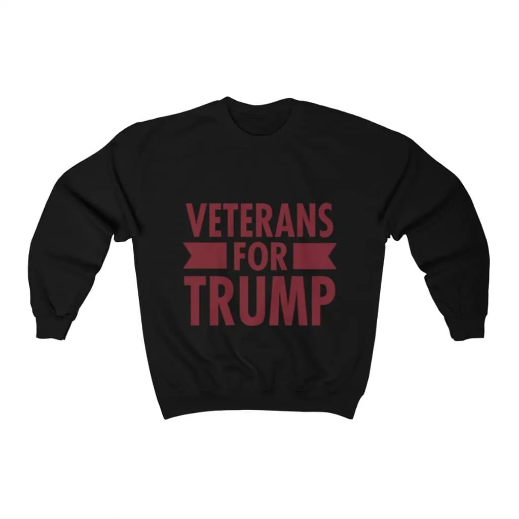 Veterans for Trump Crewneck Pullover Sweatshirt  8 oz.