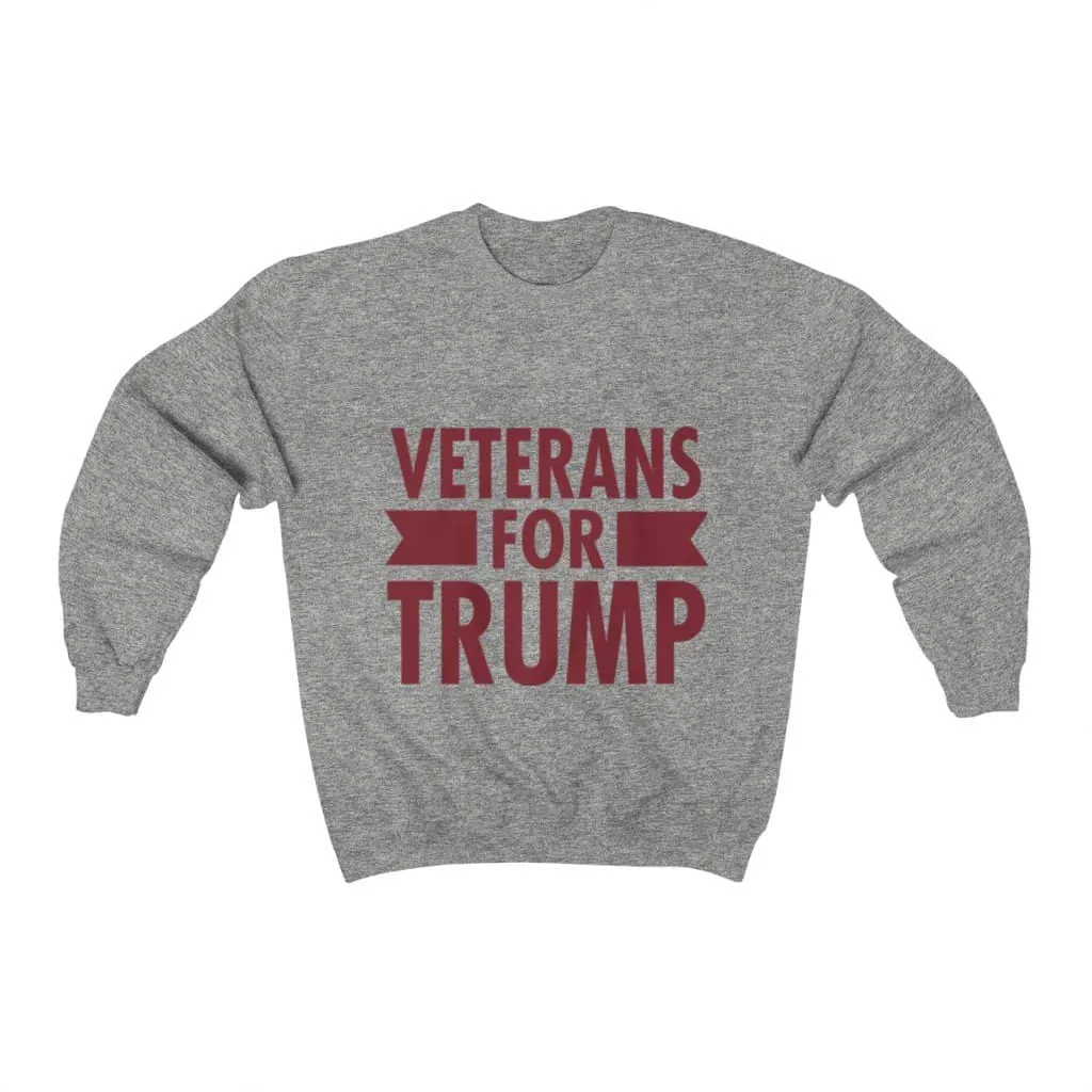 Veterans for Trump Crewneck Pullover Sweatshirt  8 oz.