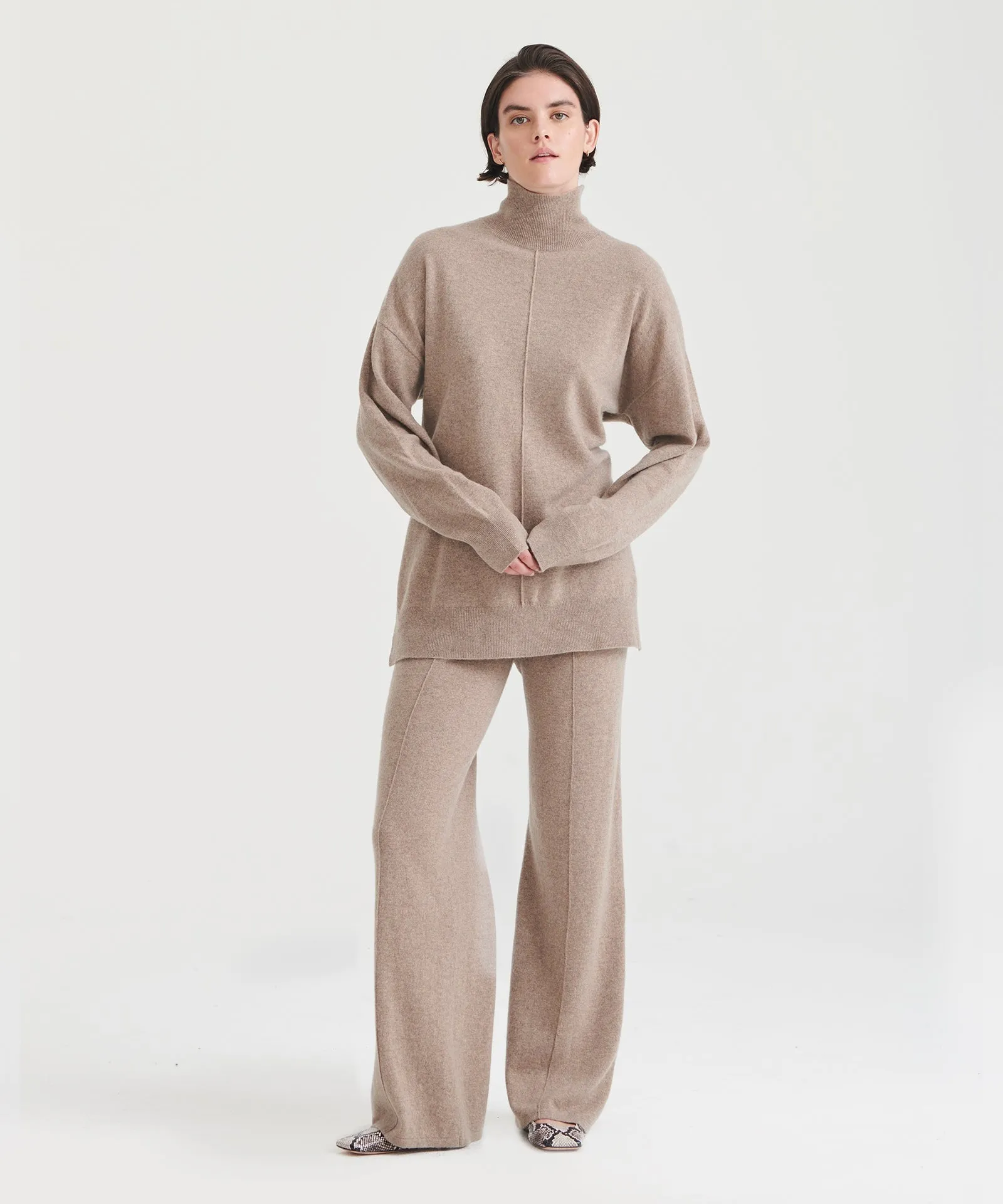 Washable Cashmere Wide Leg Pant