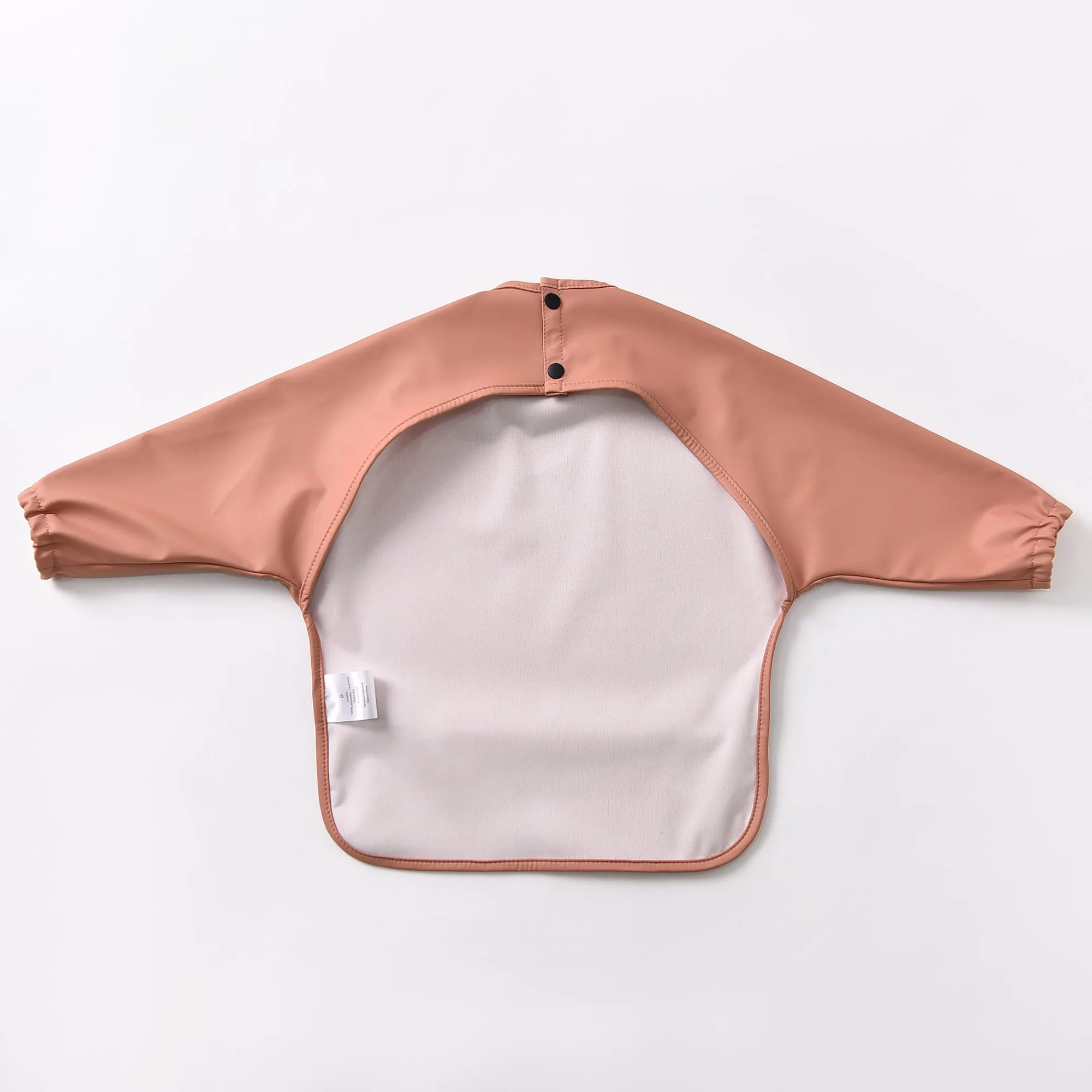 Waterproof Long Sleeve Baby Smock Bib in Cantaloupe