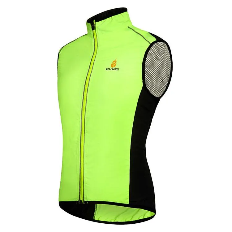 WOLFBIKE Green Sleeveless Cycling Jersey