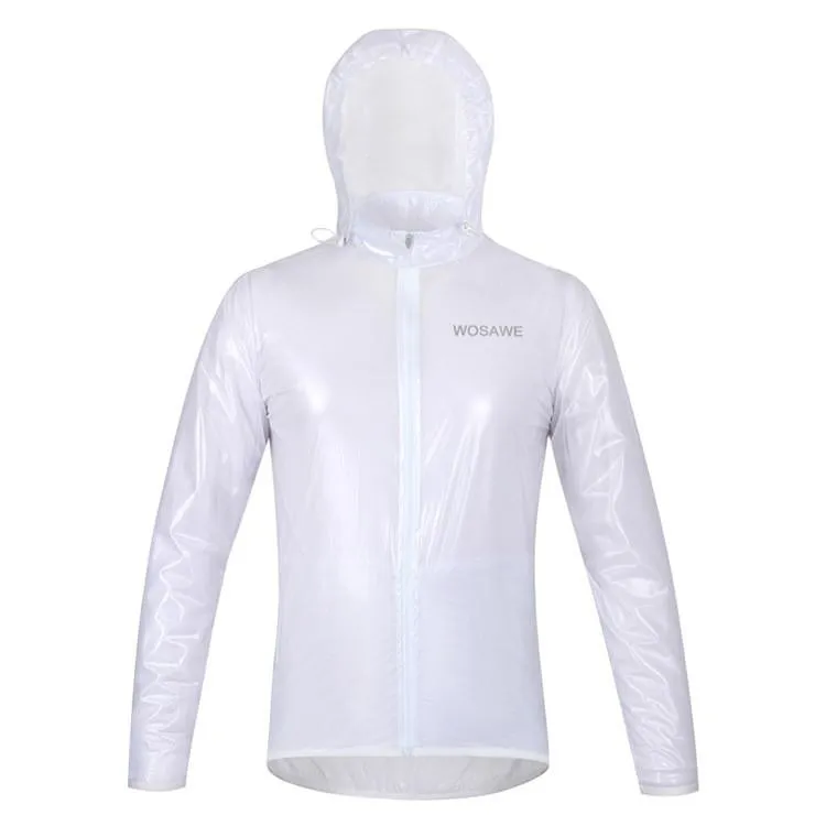 WOSAWE Waterproof Windproof White Cycling Raincoat