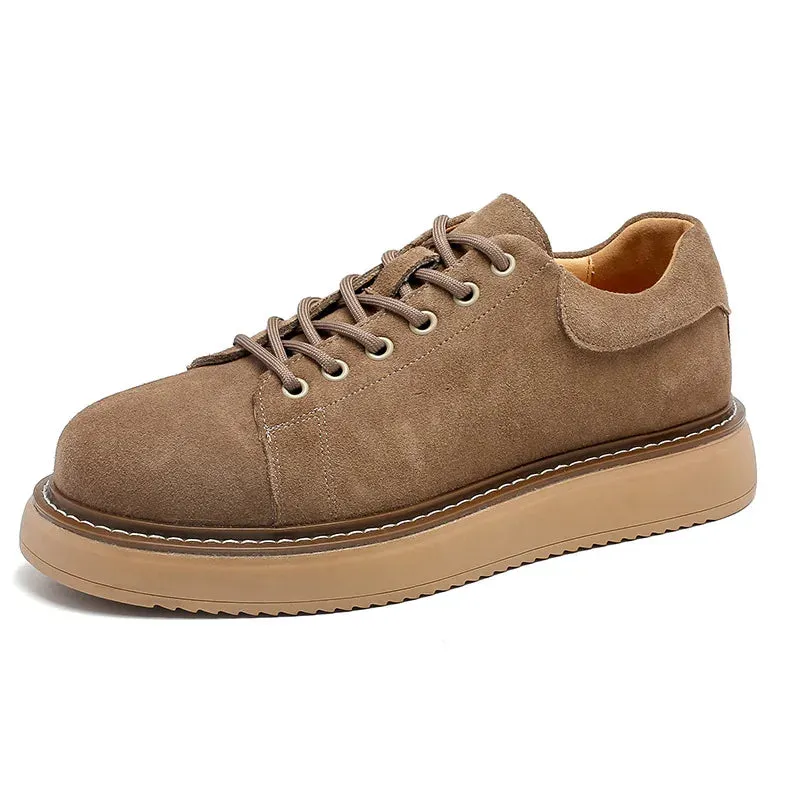 Xituodai  Men's Casual Shoes Cow Suede Genuine Leather Men Classic Retro Lace-up Thick Sole Tooling Shoes Mens Outdoor Oxfords