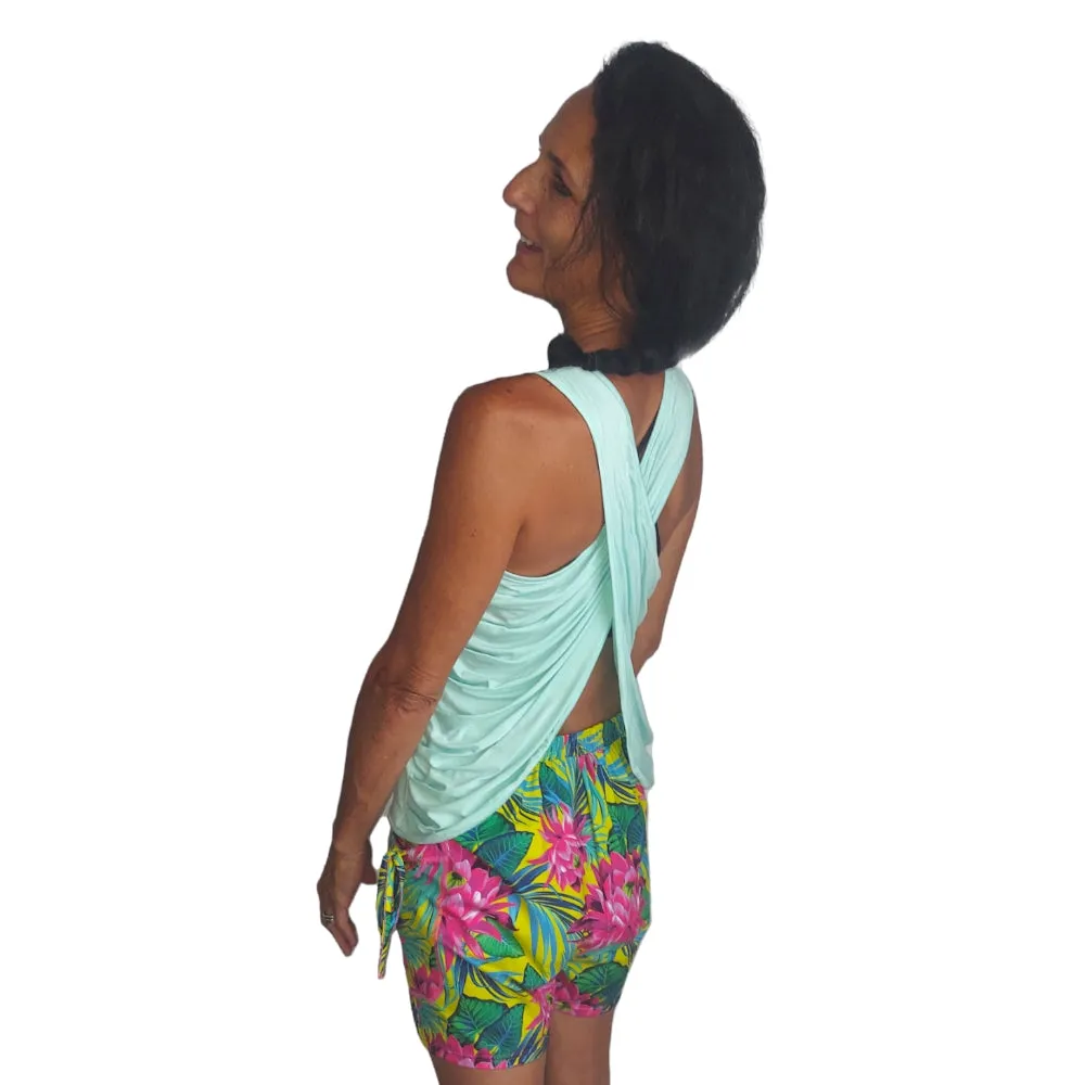 YOGAZ Lotus Flower Blossom Tropical & Colorful Fun Shorts