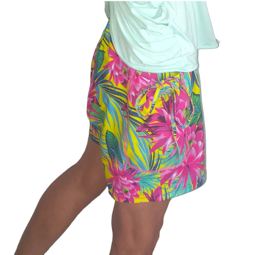 YOGAZ Lotus Flower Blossom Tropical & Colorful Fun Shorts