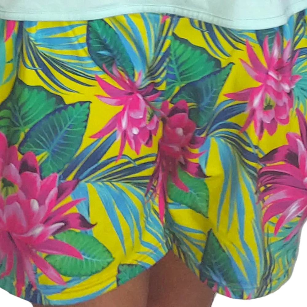 YOGAZ Lotus Flower Blossom Tropical & Colorful Fun Shorts