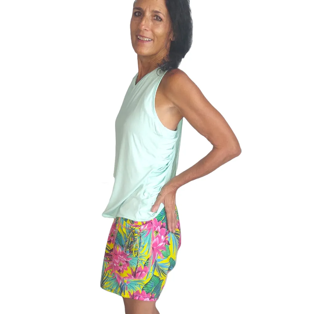 YOGAZ Lotus Flower Blossom Tropical & Colorful Fun Shorts