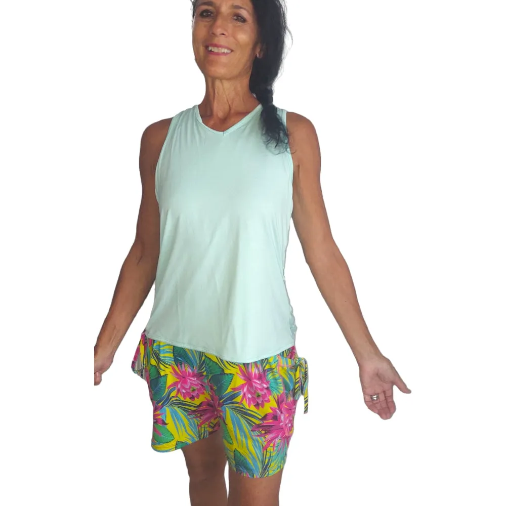 YOGAZ Lotus Flower Blossom Tropical & Colorful Fun Shorts