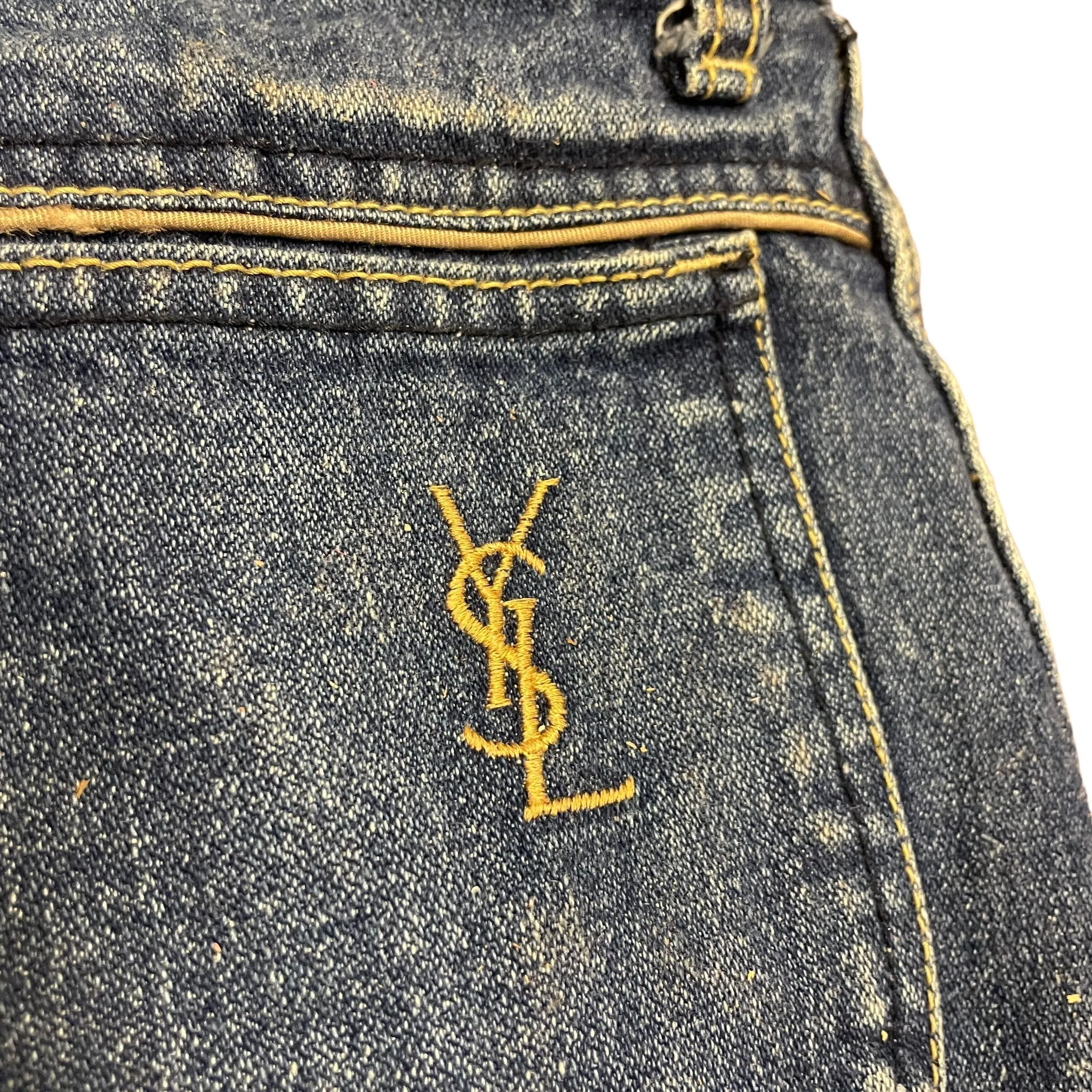 Yves Saint Laurent Vintage Denim Logo Jeans Size 26"